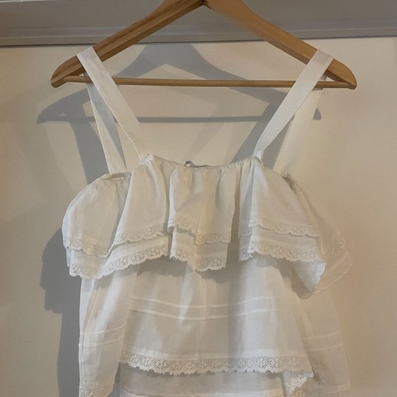 VCG REFORMATION Tarragon Cropped Tank Top | White | Small | Retailed $128USD - Picture 4 of 9